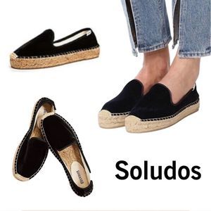 Soludos Velvet Platform Smoking Espadrille Slipper Loafers